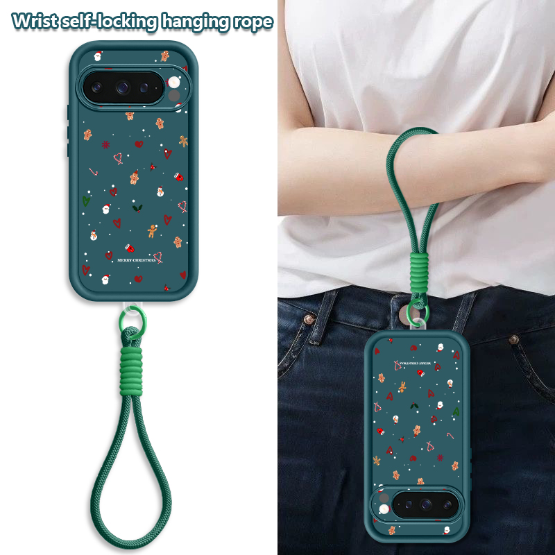 Google Pixel 9 Pro - Christmas Heart Pattern Phone Case For