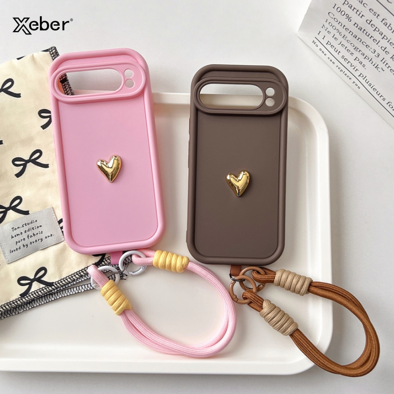 Google Pixel 9 Pro - Luxury 3D Love Heart Lanyard Phone