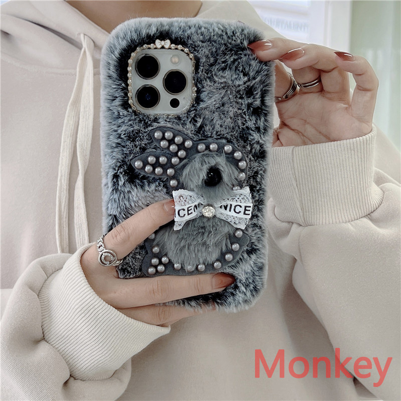 Vivo V40 - Diamond Pearl Fluffy Fur Rabbit Phone