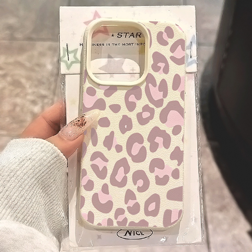 Apple Iphone 15 Pro Max - Pale Purple Leopard Print Phone Case