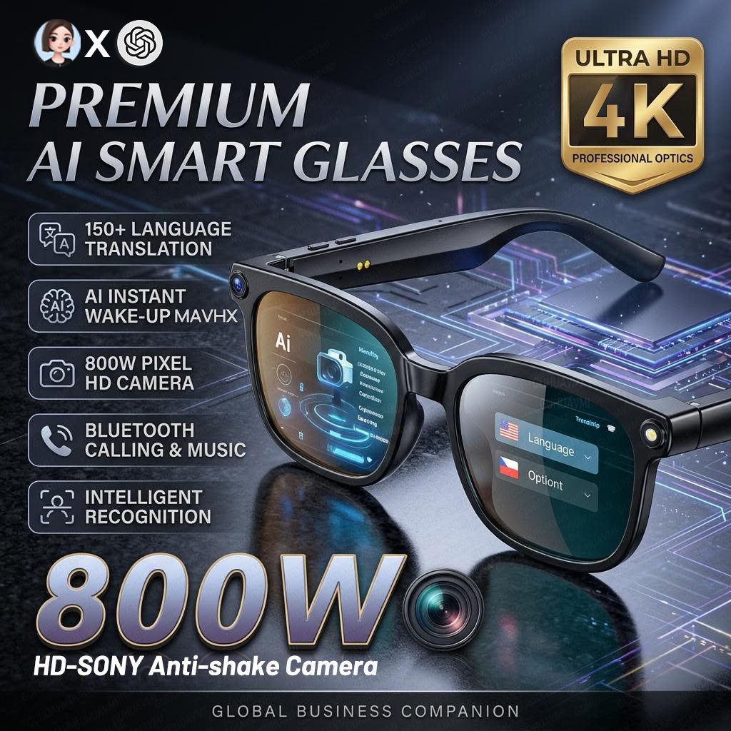 2026 4K 8MP Smart Glasses Men  - Smart Glasses Ar ulasan dan harga