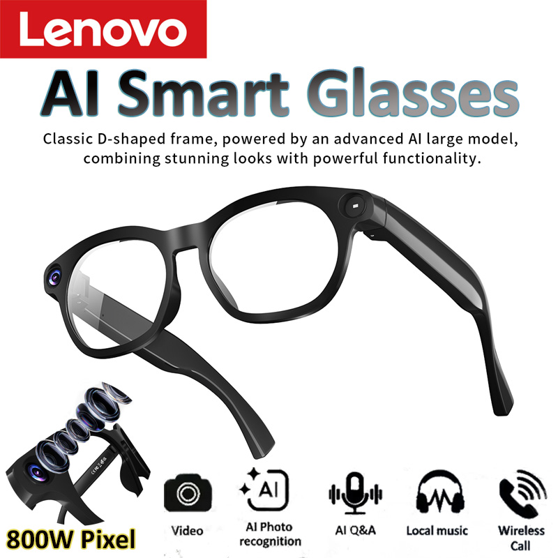 Lenovo AI Smart Glasses 8MP HD - Smart Glasses Ar ulasan dan harga