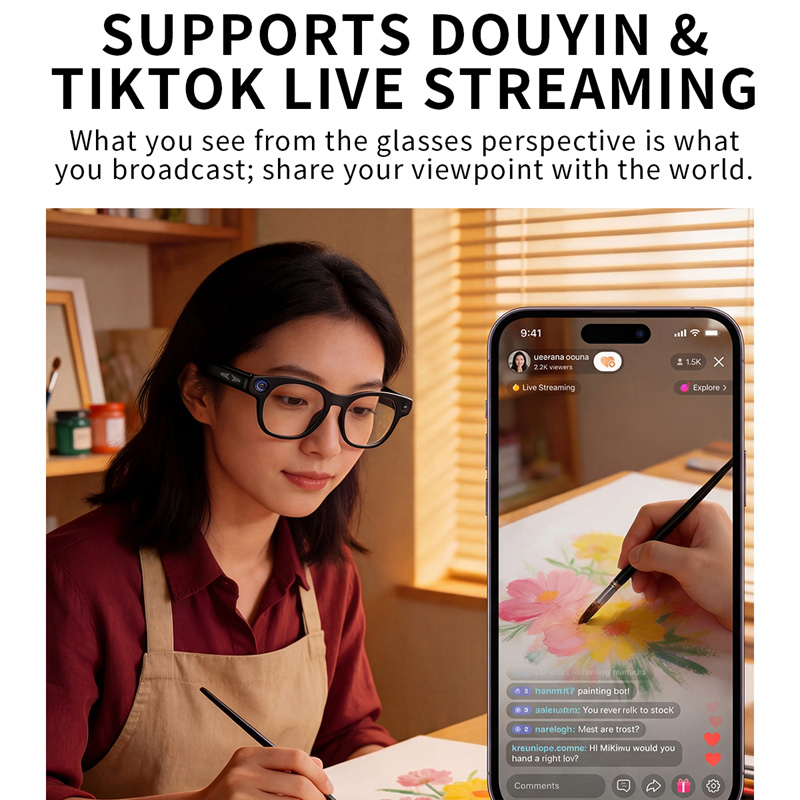 Lenovo AI Smart Glasses 8MP HD - Smart Glasses Ar ulasan dan harga