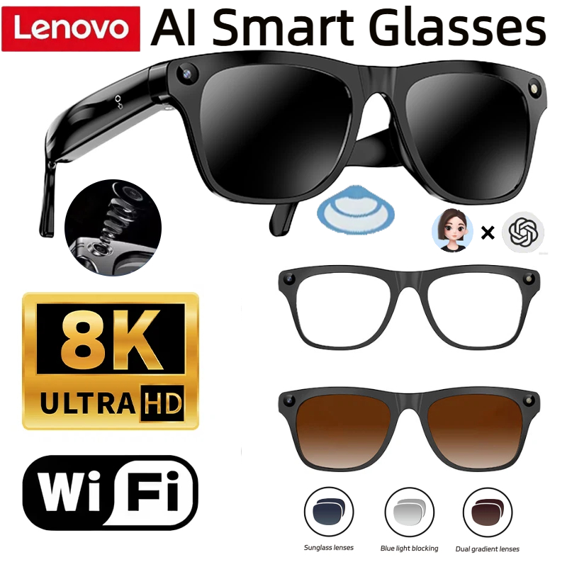 Lenovo 32G Memory 800W 4K Came - Smart Glasses Ar ulasan dan harga