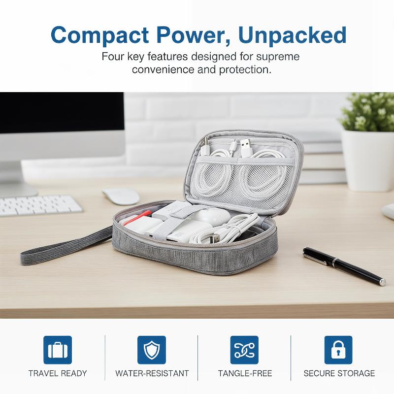 Double Layer Cable Storage Bag - Electronics Gadgets Bag ulasan dan harga