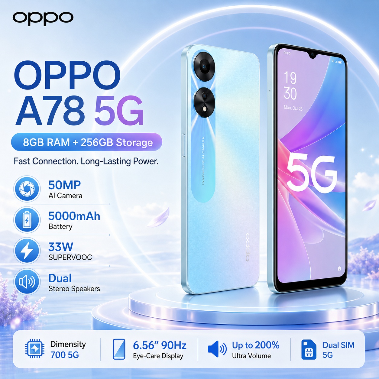 2026 new OPPO A78 5G 8GB+256GB - Oppo A78 ulasan dan harga